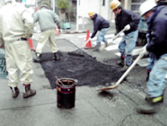 ガス掘削跡路面復旧工事